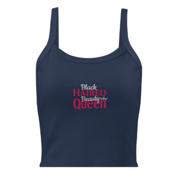 Women’s Black Haired Beauty Queen Micro-Rib Tank Top